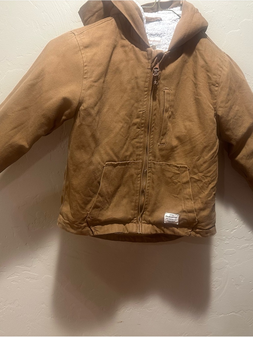 Weatherproof Kids Hooded Tan/Brown Puffer Jacket